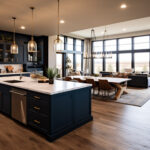 Contemporary kitchen design with island counter