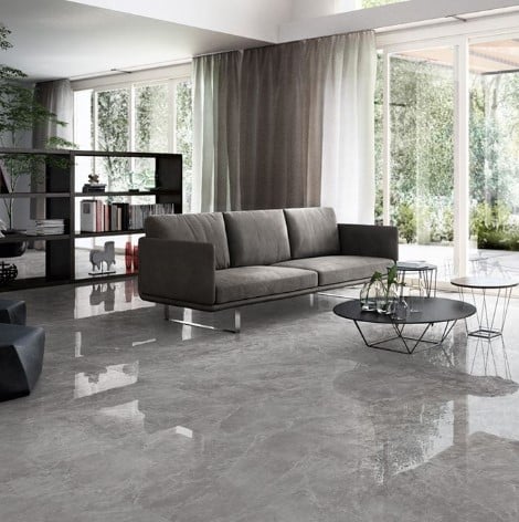 Large format tile flooring installation