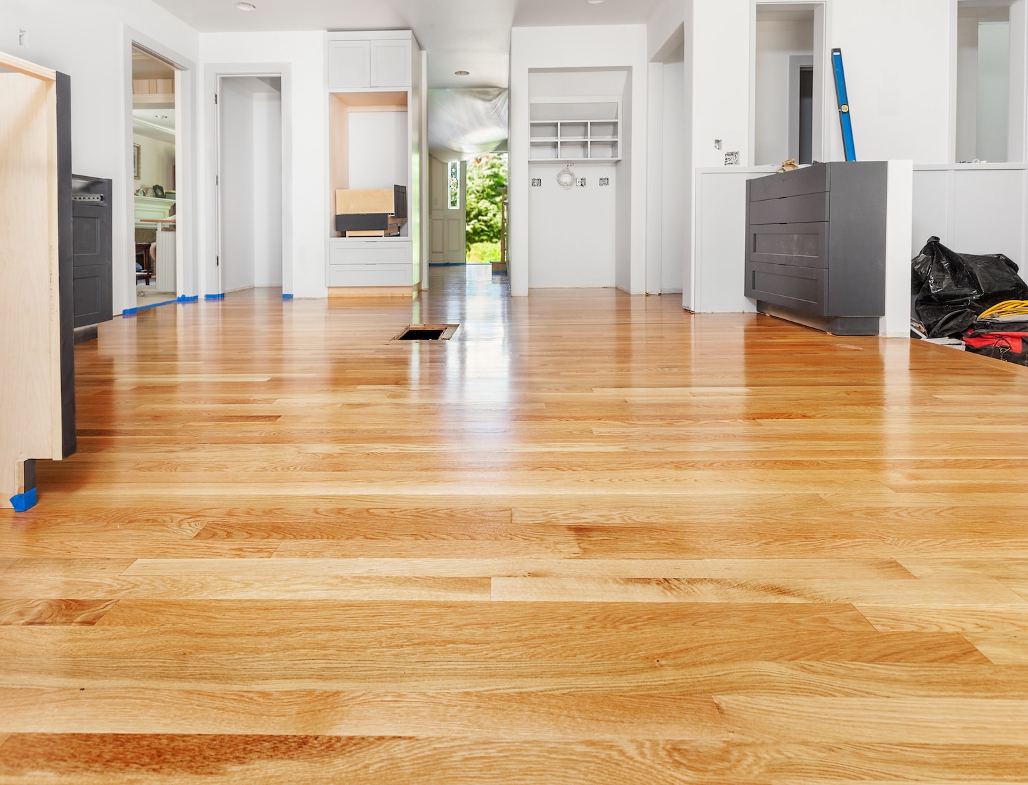 Luxury wooden floor finish in modern house