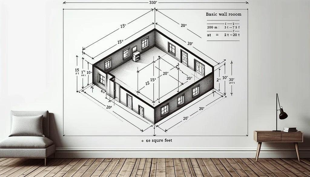 Hand drawn living room interior sketch with sofa layout