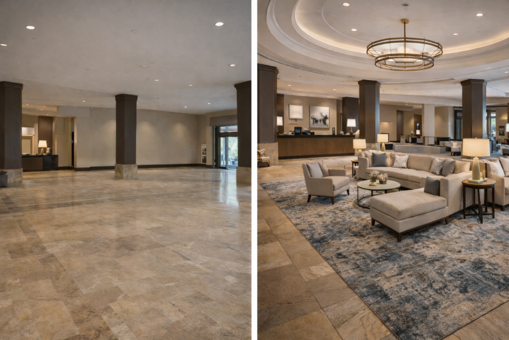 Commercial staging designed to help properties lease faster