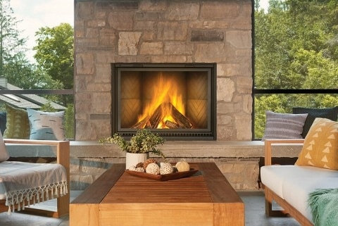 Modern firepit design in residential garden